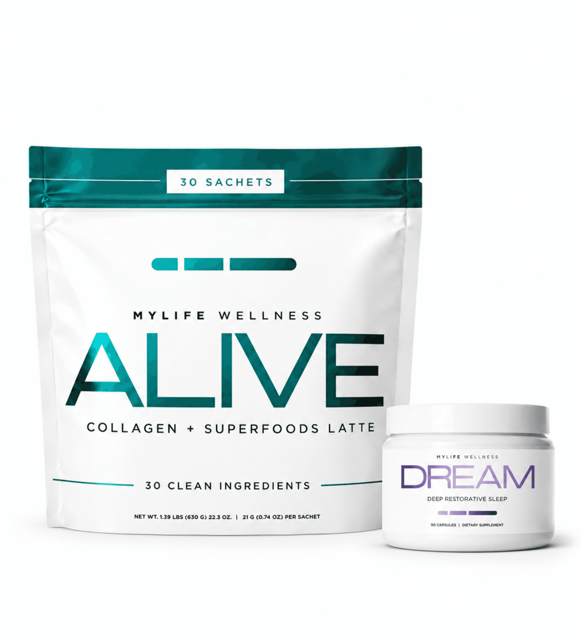 ALIVE + DREAM COLLAGEN + SUPERFOODS LATTE + DEEP SLEEP
